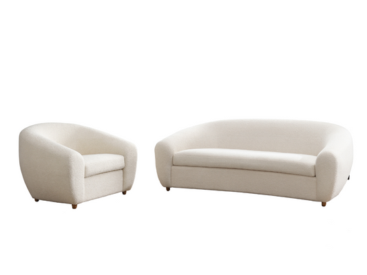Luciano Bouclé Fabric 2-pc Sofa and Chair Collection