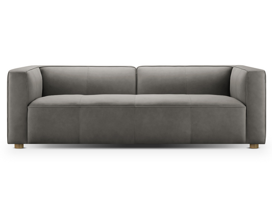 Matteo Nubuck Leather Sofa - Gray