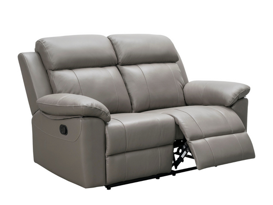 Braylen Top Grain Leather Reclining Loveseat - Gray