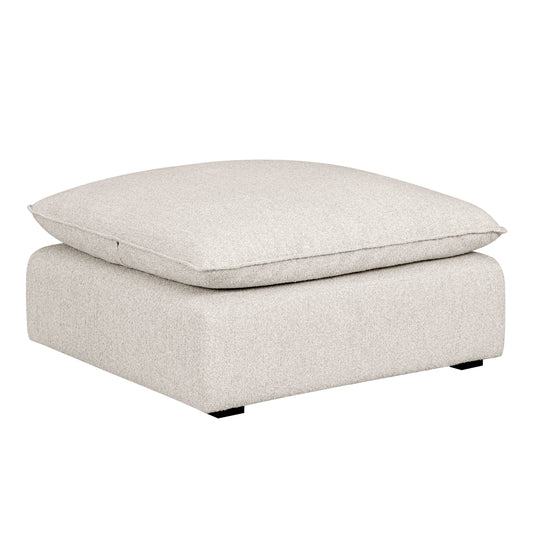 Luxe Boucle Ottoman, Oat