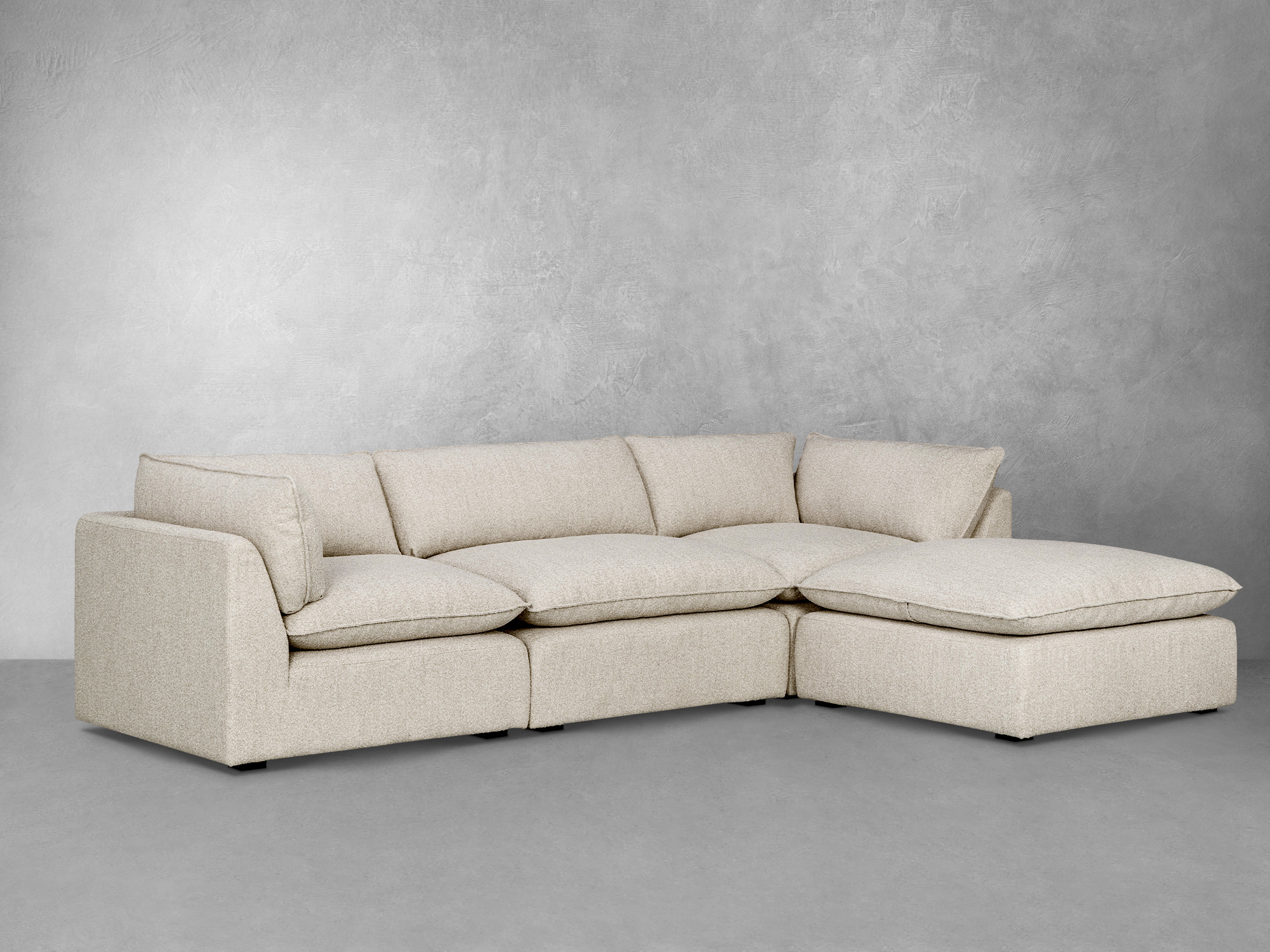 セットアップ maison celon  boucle set up Luxe Boucle Fabric 4pc Sectional, Oat – Abbyson