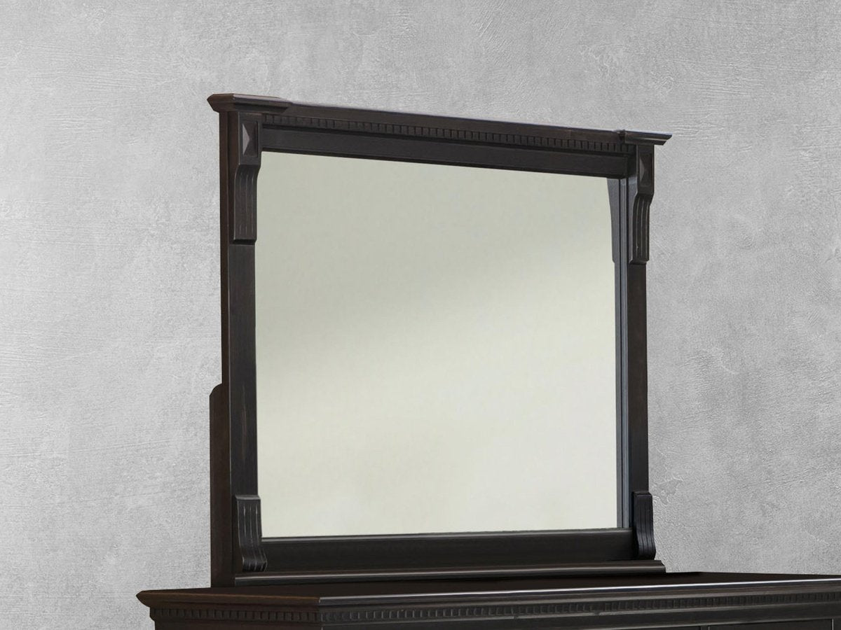 Sullivans Square Mirror with Weave Inset - Black