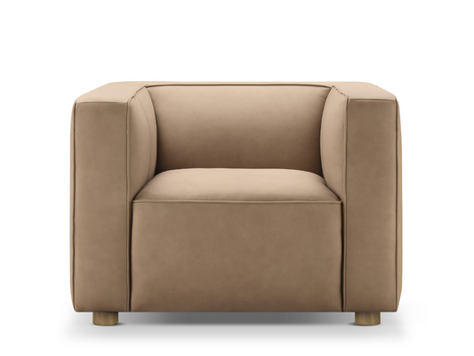 Matteo Nubuck Leather Chair - Saddle