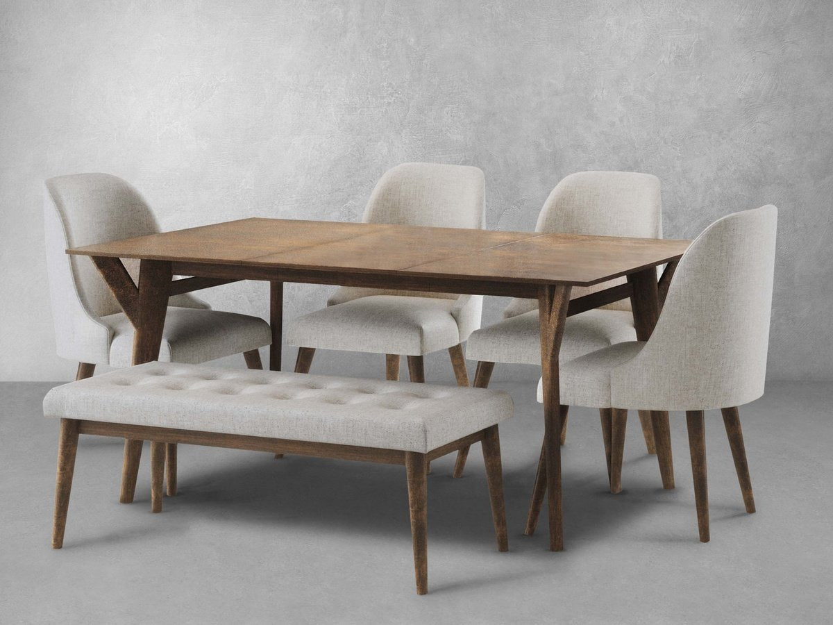 Mid century modern discount dining set for 6