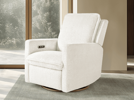 Ayden Boucle Swivel Glider Power Recliner - Abbyson - Living Room