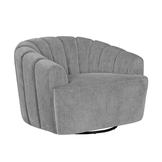 Burke Fabric Swivel Chair - Gray - Abbyson - Living Room