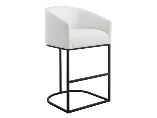 Jace Upholstered Bar Stool - White - Abbyson - Dining Room
