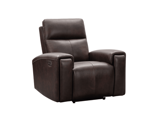Keegan Leather Power Recliner - Brown - Abbyson - Living Room