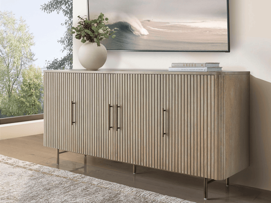 Luna Console - Natural - Abbyson - Living Room
