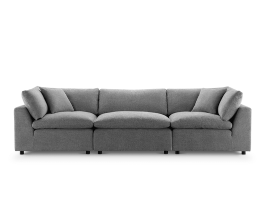 Luxe Feather and Down 3-pc Sofa, Gray - Abbyson - Living Room