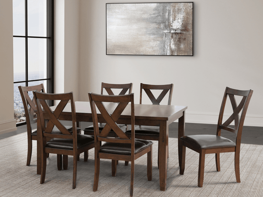 Theodore 7-pc Dining Set - Brown - Abbyson - Dining Room