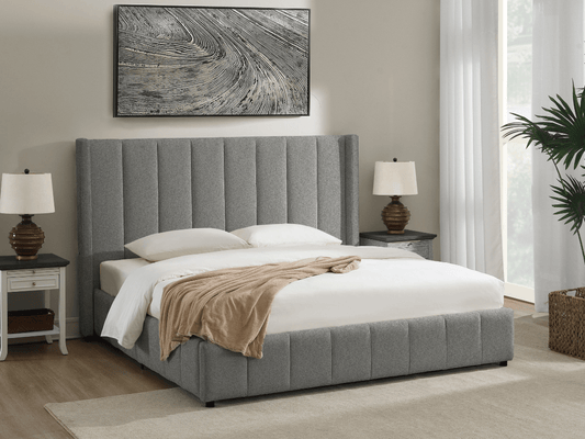 Winnie Channel Bed - Gray - Queen - Abbyson - Bedroom