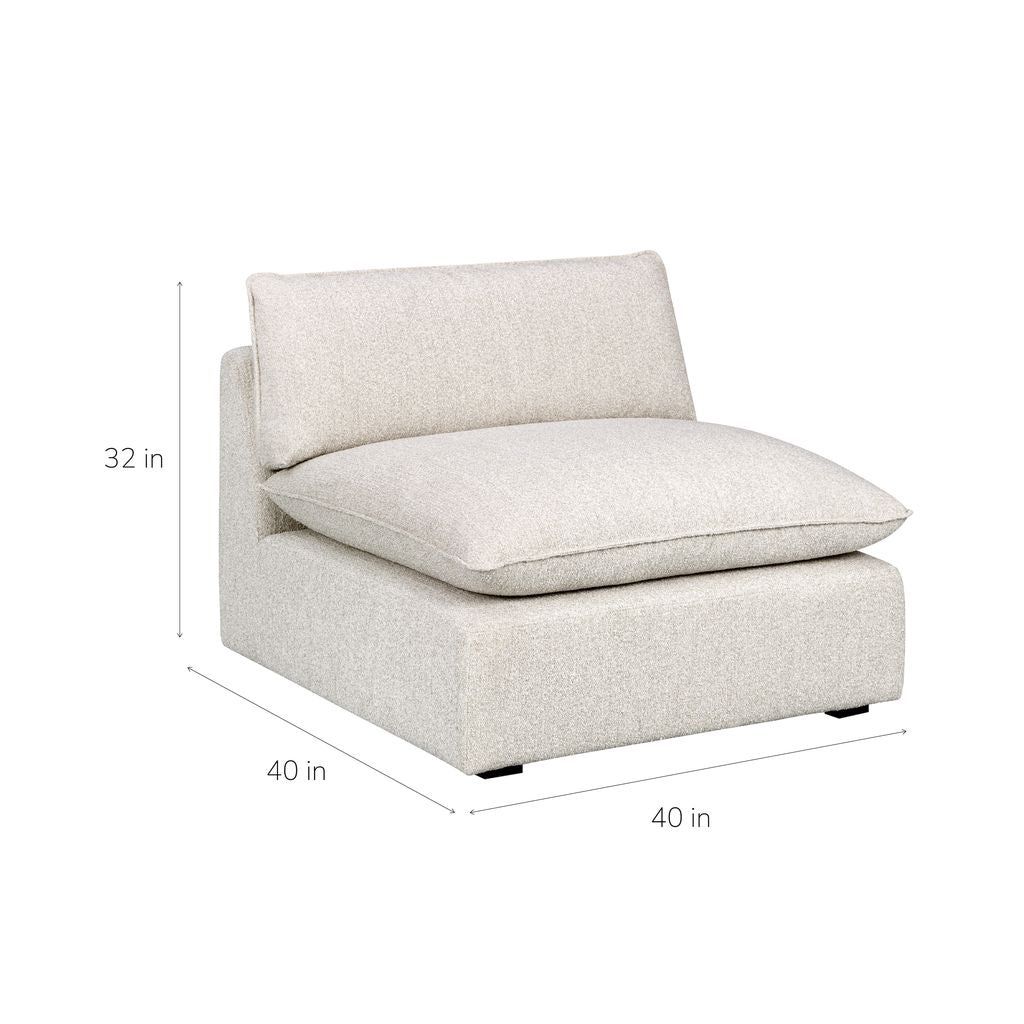 Luxe Boucle Armless Chair, Oat