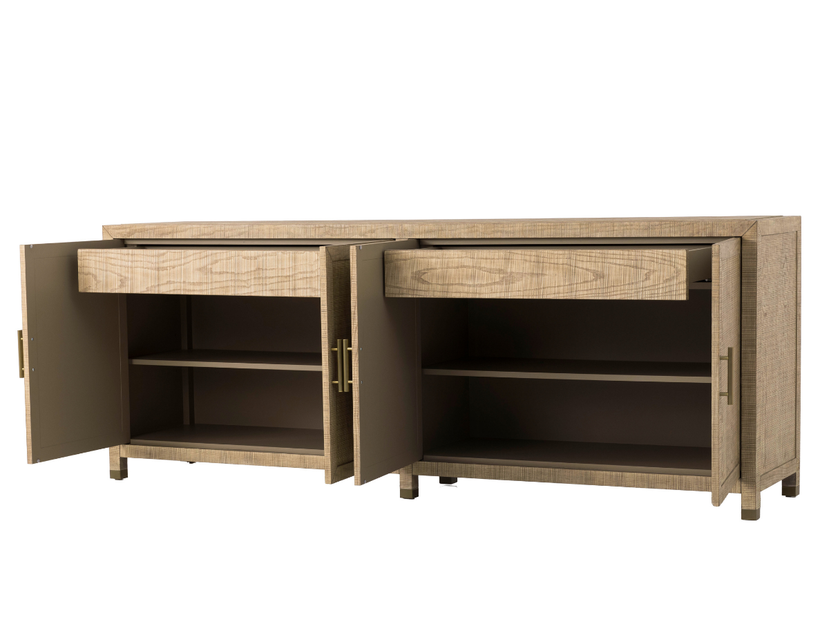 Bacara Modern Classic Wood Brushed 4 Door Sideboard 89'