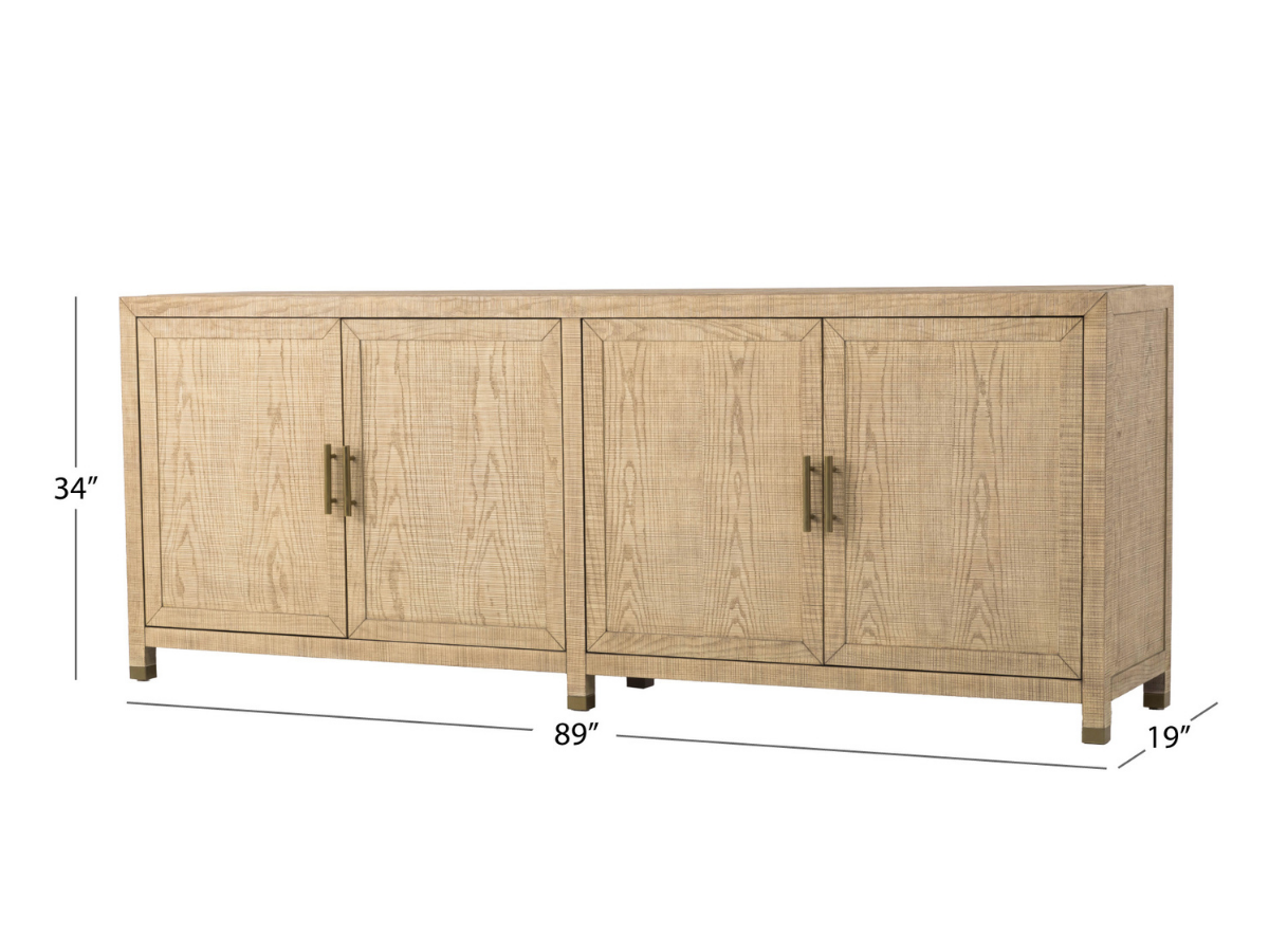 Bacara Modern Classic Wood Brushed 4 Door Sideboard 89'