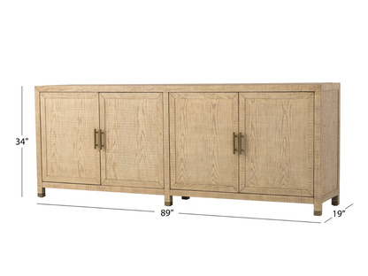 Bacara Modern Classic Wood Brushed 4 Door Sideboard 89'