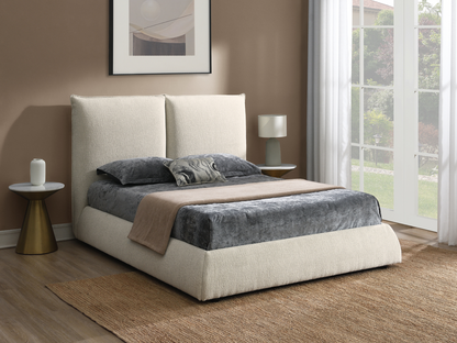 Elsen Upholstered Bed - Ivory - King