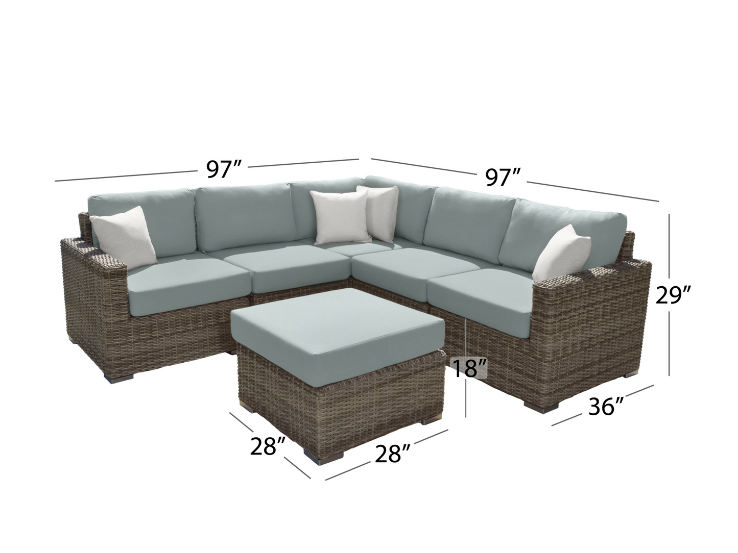 Corbin 6-pc Modular Sectional Set