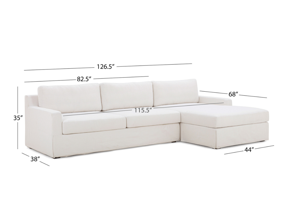 Rosalina 2-pc Fabric Slipcover Sectional