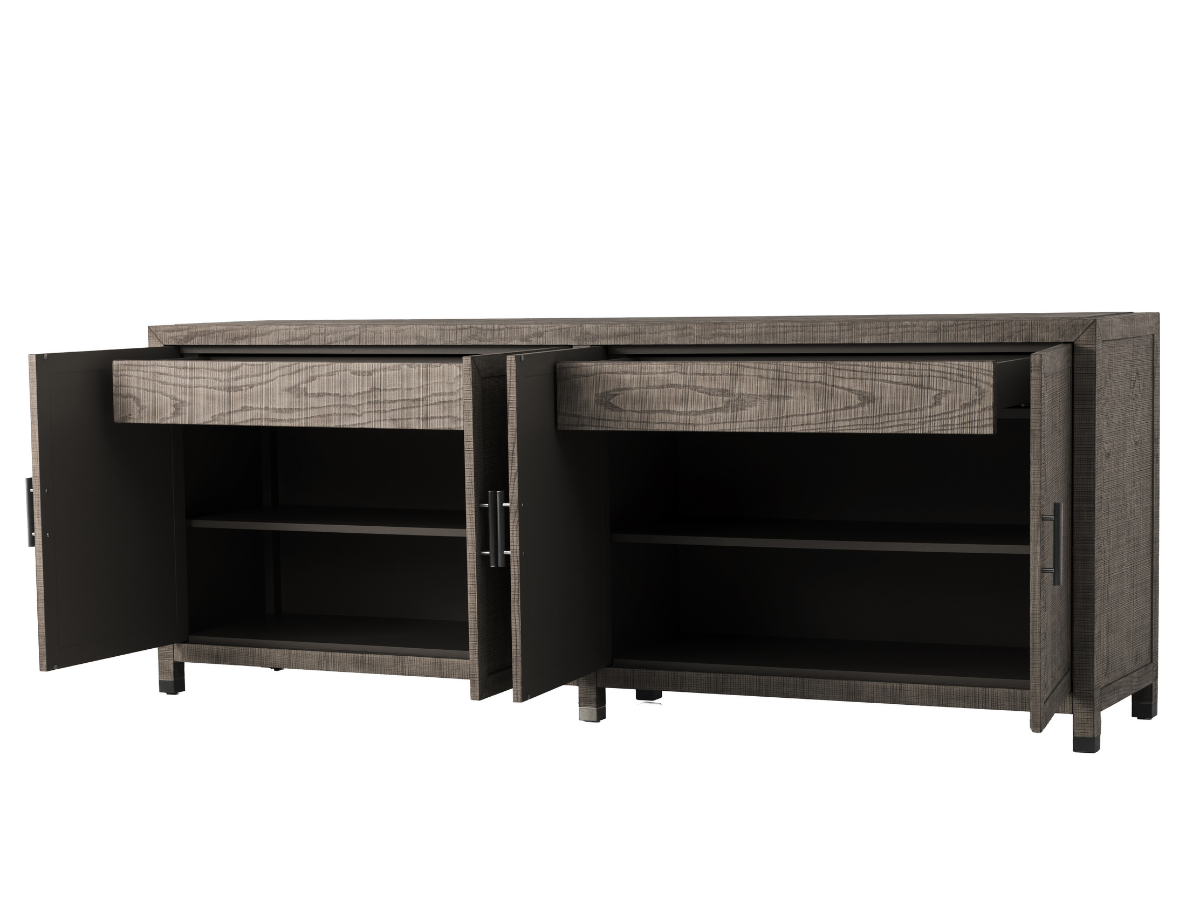 Bacara Modern Classic Wood Brushed 4 Door Sideboard 89'