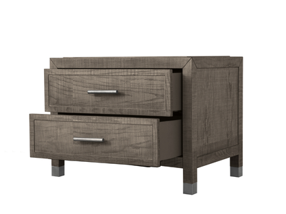 Bacara Modern Classic Wood Brushed 2 Drawer Nightstand