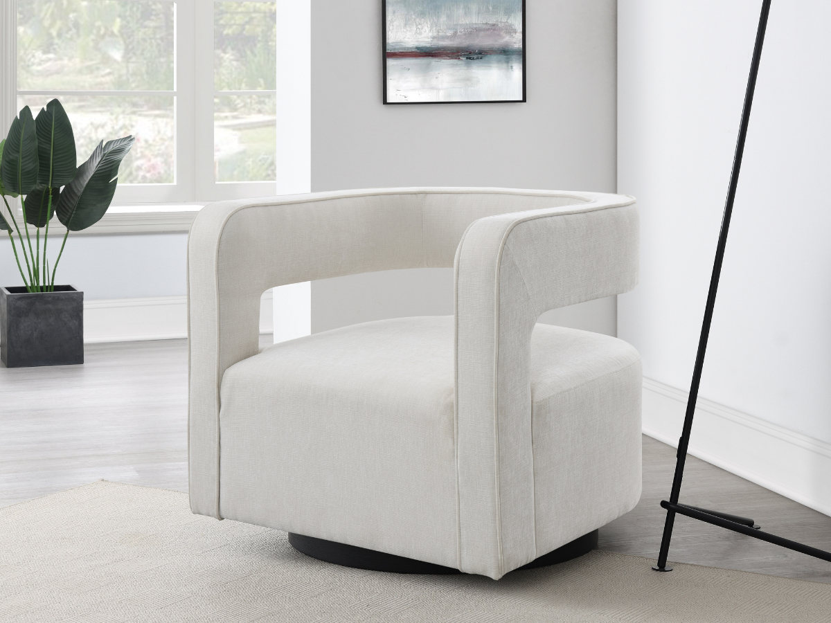 Lunar Stain-Resistant Fabric Swivel Chair