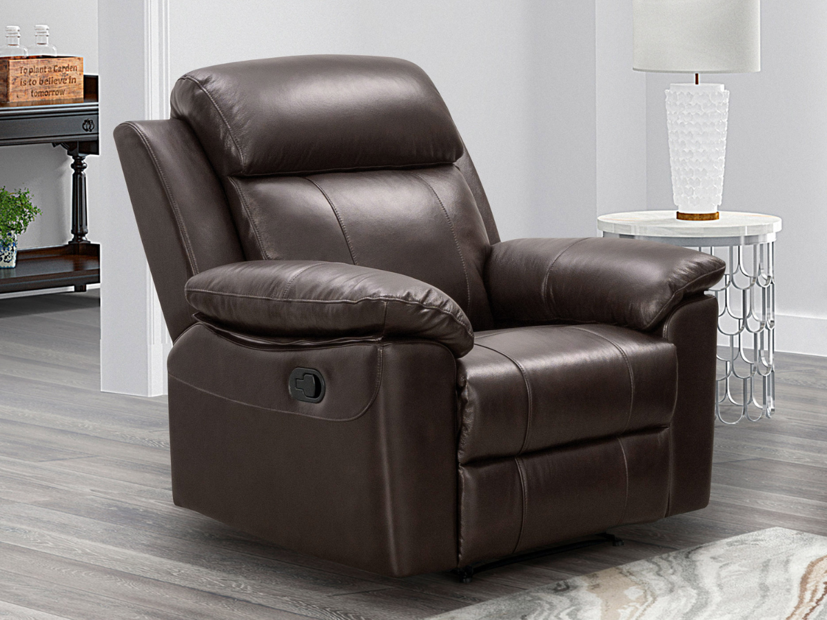 Braylen Top Grain Leather Recliner – Abbyson.com