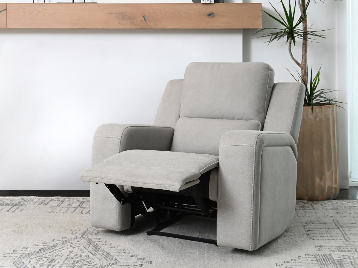 Margaret Fabric Manual Recliner - Gray
