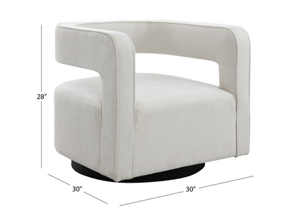 Lunar Stain-Resistant Fabric Swivel Chair