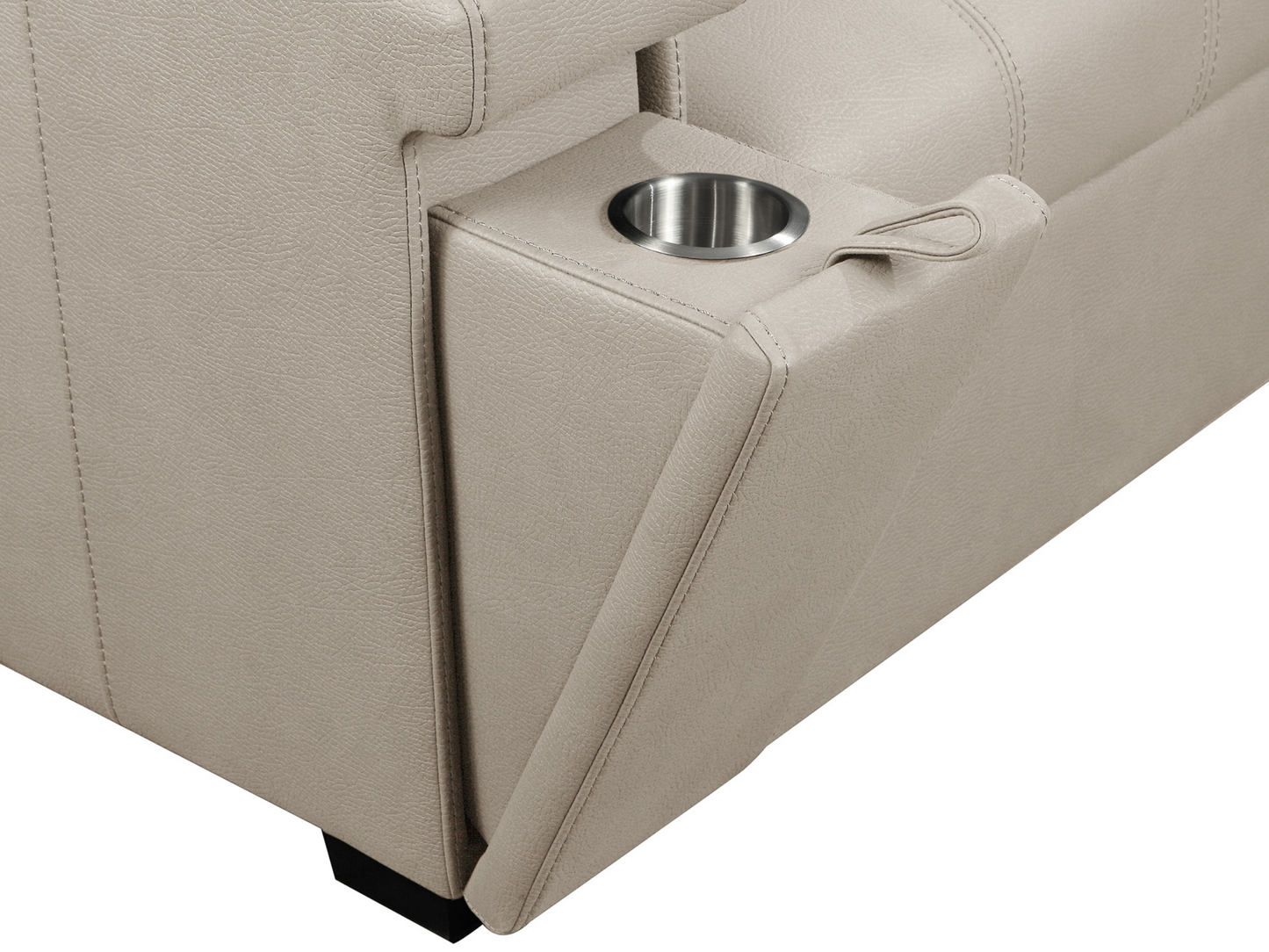 Miami Fabric Storage Sectional with Pullout Bed - Cream