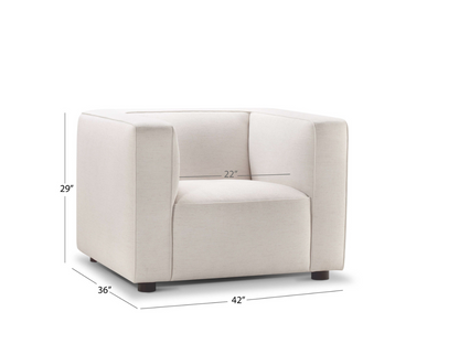 Brady Fabric Chair - Cream