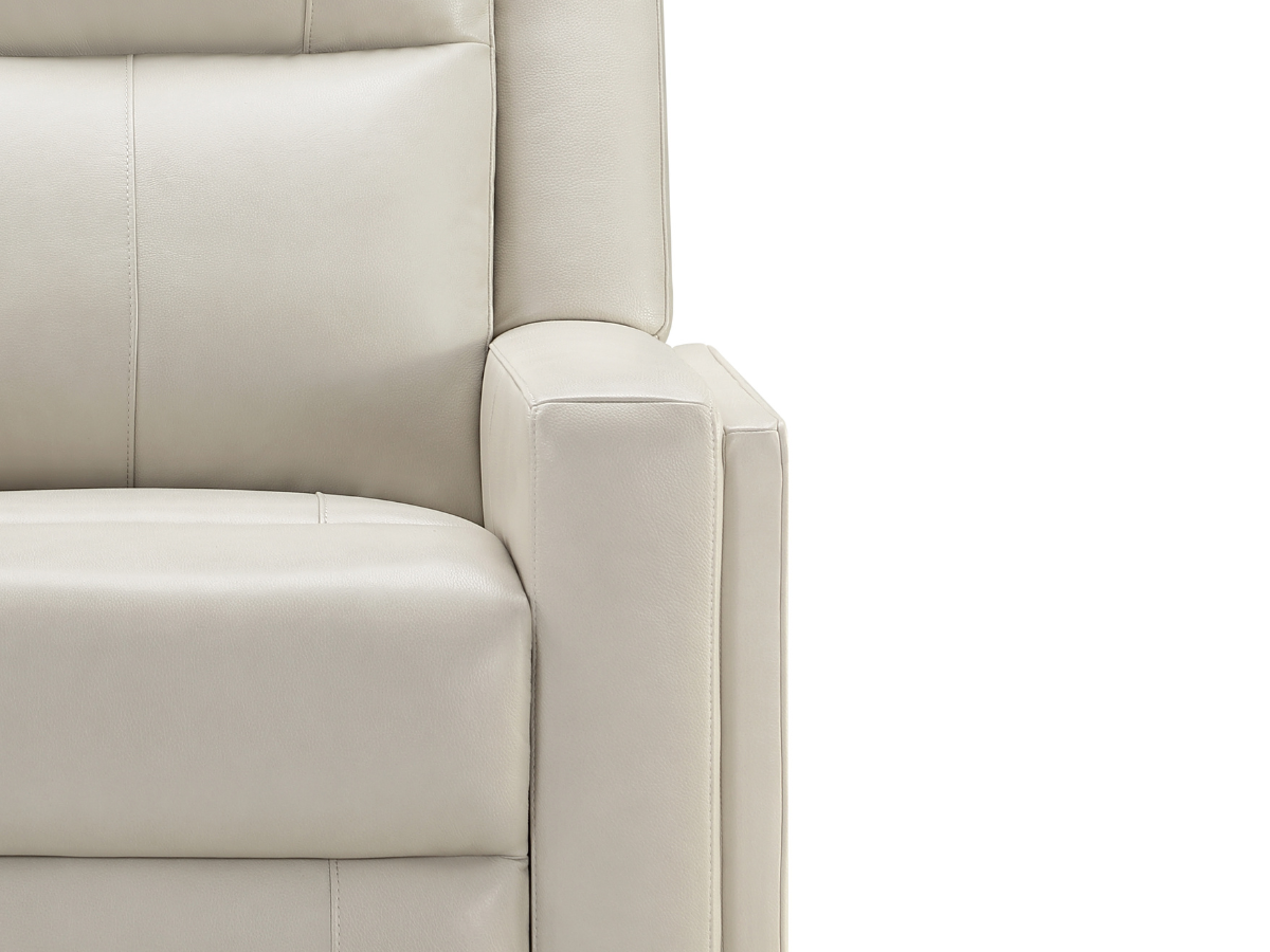 Rhodes Top-Grain Leather Manual Recliner - Ivory