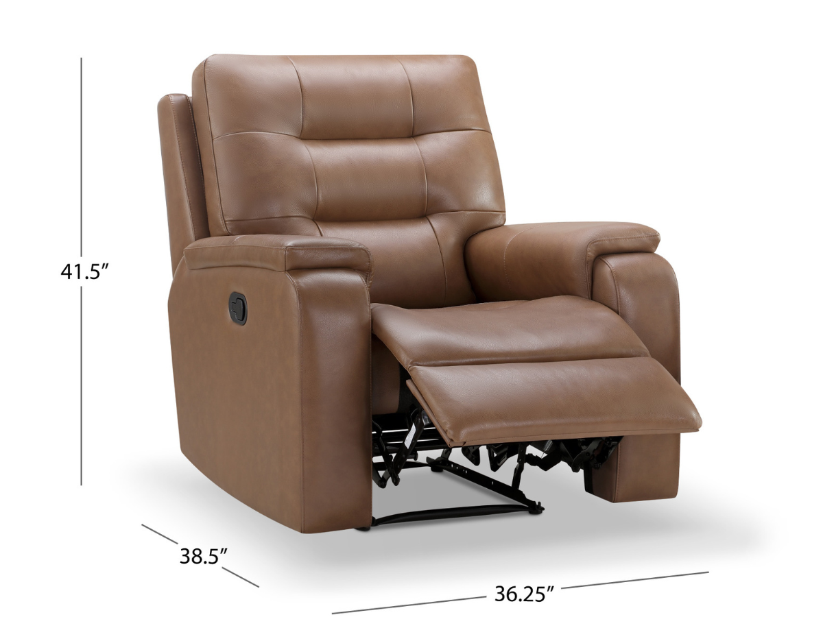 Waylen Top-Grain Leather Manual Recliner