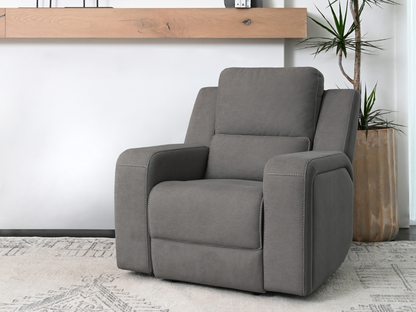 Margaret Fabric Manual Recliner - Gray