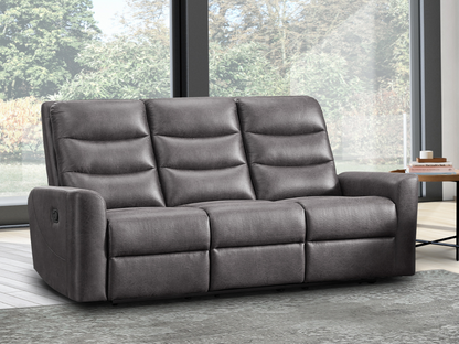 Bentley Fabric Manual Reclining Sofa - Gray