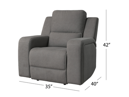 Margaret Fabric Manual Recliner - Gray