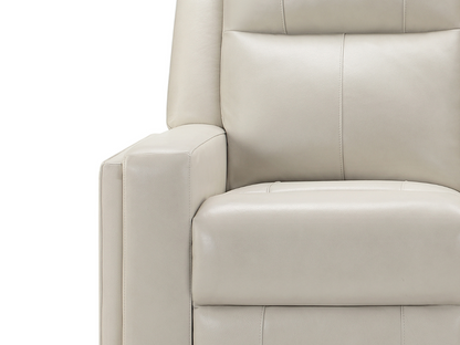 Rhodes Top-Grain Leather Manual Reclining Loveseat - Ivory