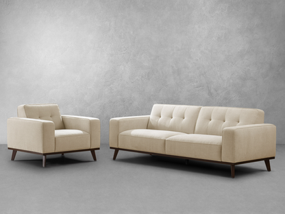 Vicenza Mid-Century Upholstered 2-pc Sofa and Chair Collection