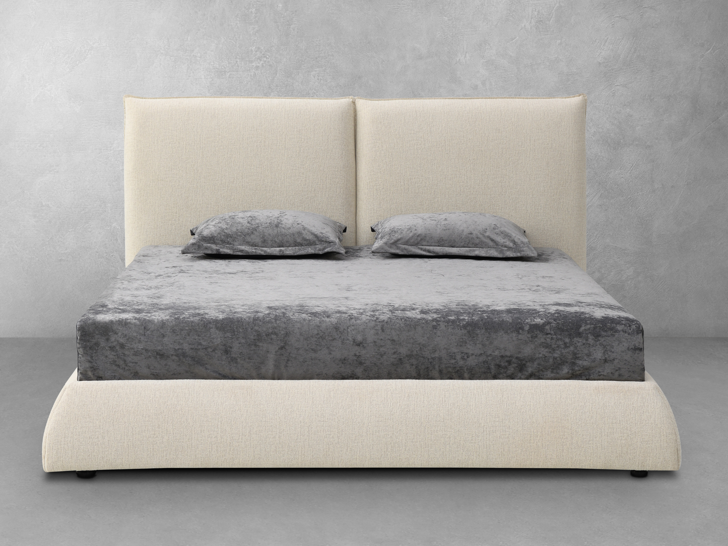 Elsen Upholstered Bed - Ivory - King