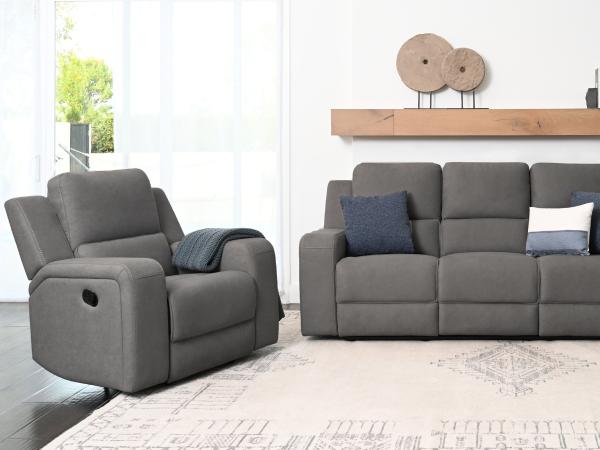 Margaret 2-pc Fabric Manual Reclining Sofa and Recliner