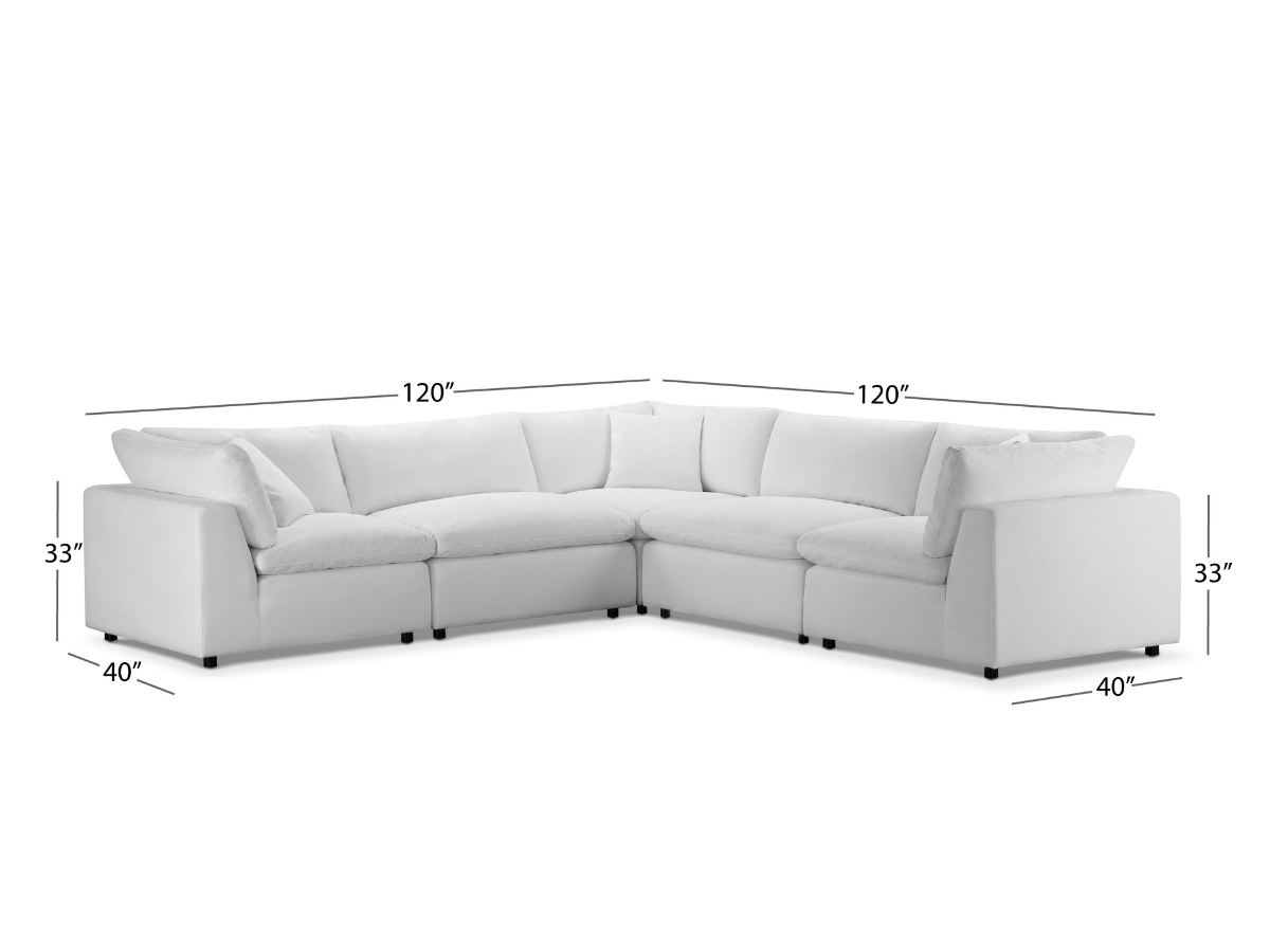 JoJo Fletcher Luxe Feather and Down 5-pc Two-Arm Sectional Set