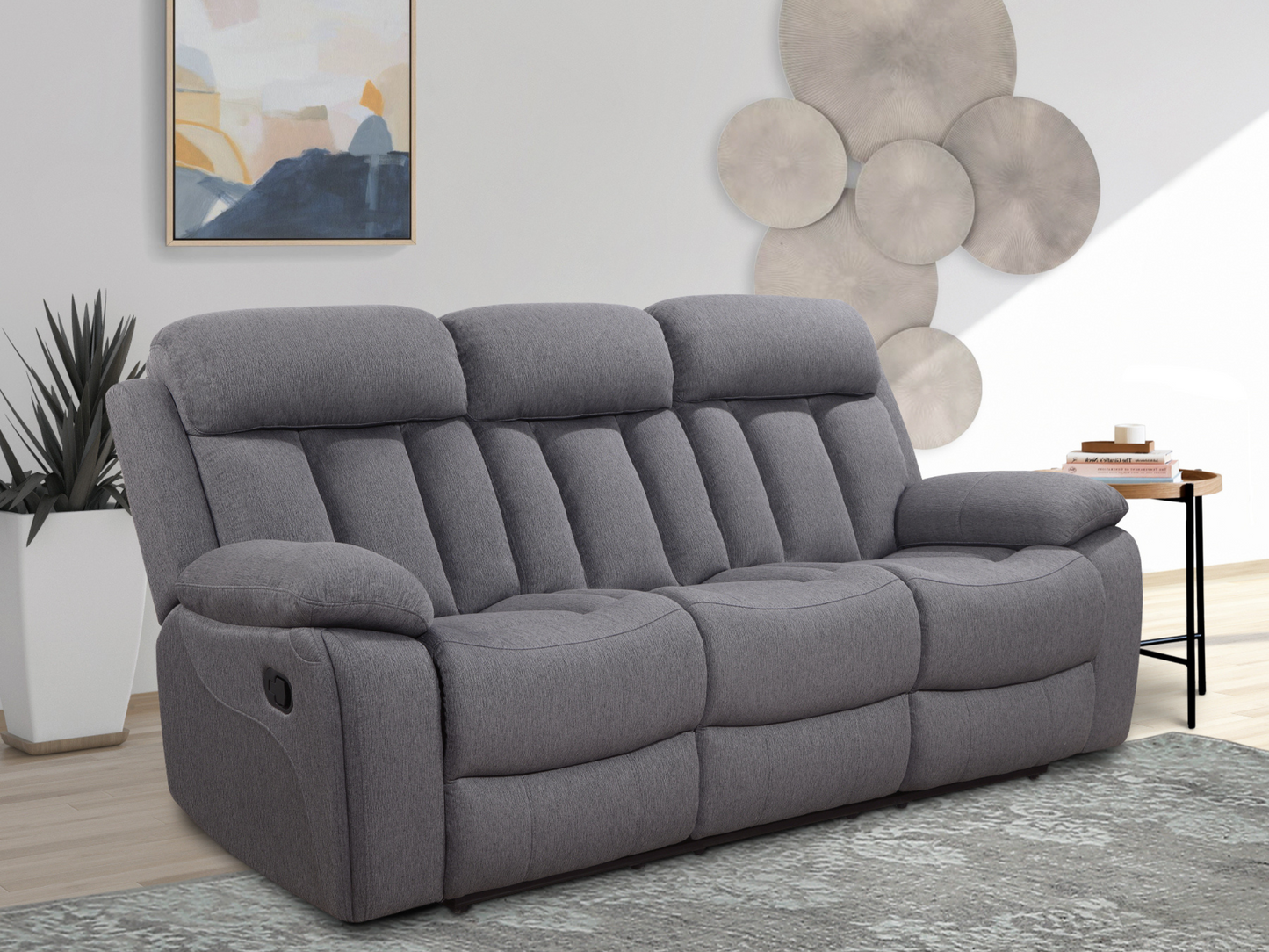 Fletcher Stain-Resistant Fabric Reclining 3-pc Sofa Set