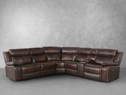 A luxurious leather sectional sofa, showcasing its elegant design and rich texture, perfect for any modern living space