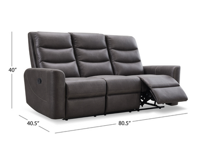 Bentley Fabric Manual Reclining Sofa - Gray