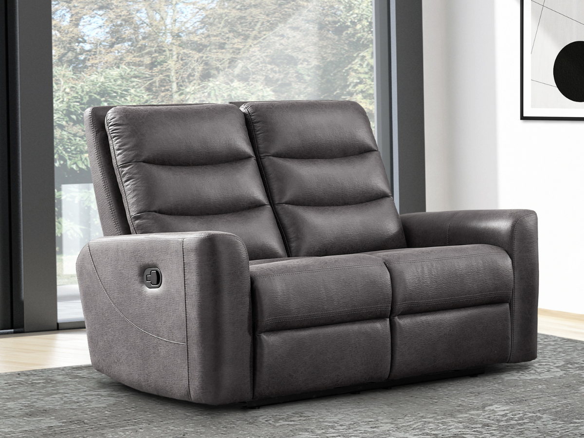 Bentley Fabric Manual Reclining Loveseat - Gray