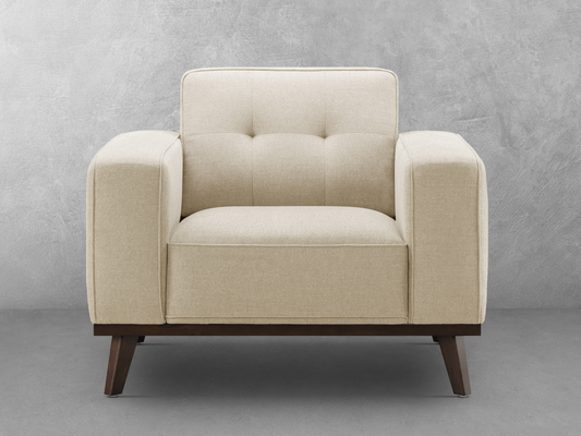 Vicenza Mid-Century Upholstered Chair - Beige