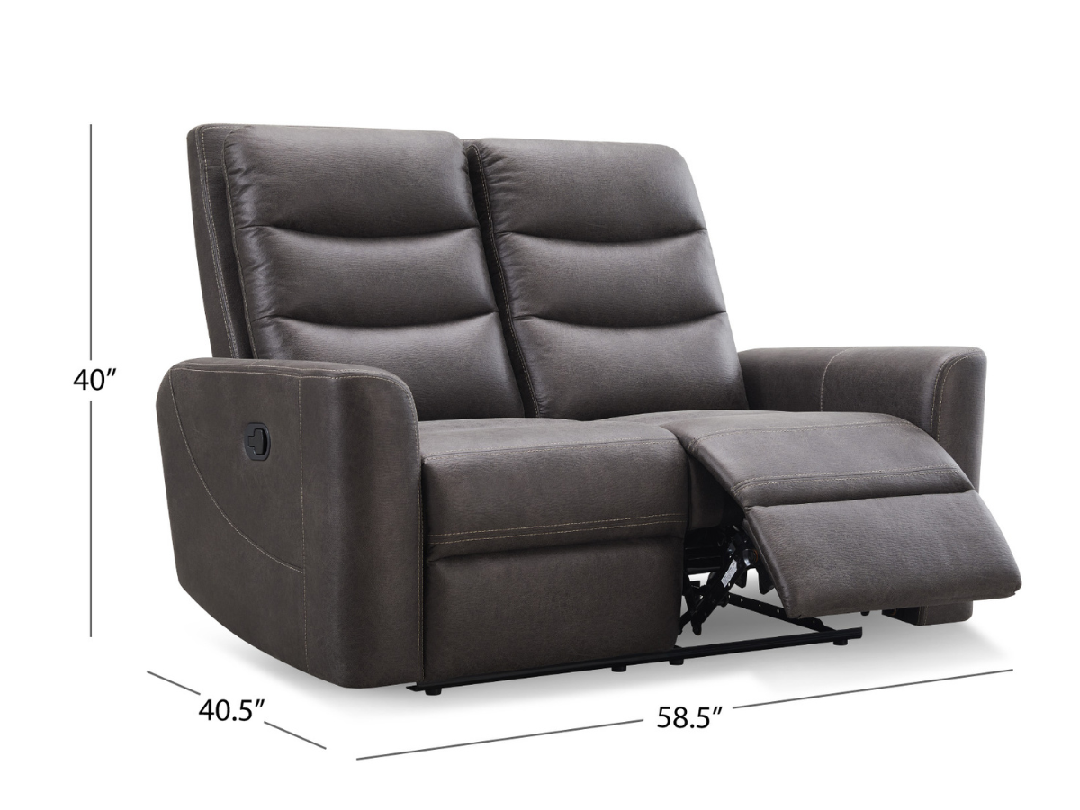 Bentley Fabric Manual Reclining Loveseat - Gray
