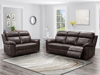 Braylen Top Grain Leather Reclining Sofa And Loveseat Set