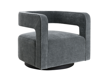 Lunar Stain-Resistant Fabric Swivel Chair