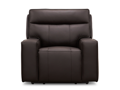 Layton Leather Power Recliner - Brown